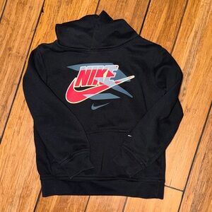 Nike Black Hoodie with Red and White Accents